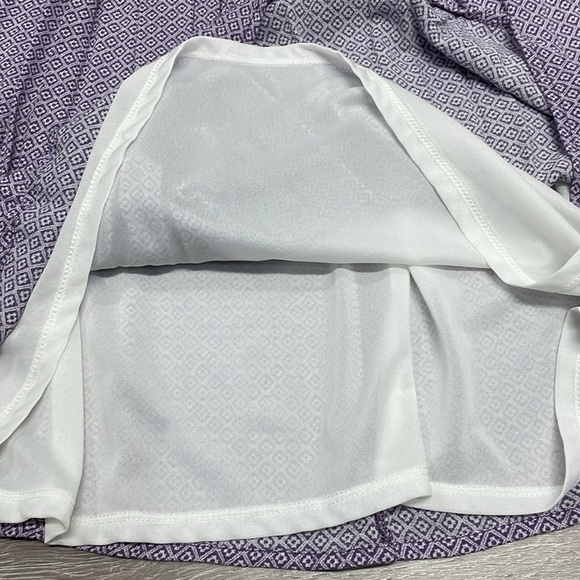 Old Navy Pleated Crepe Purple and White Print Sleeveless Dress S P - Picture 11 of 14